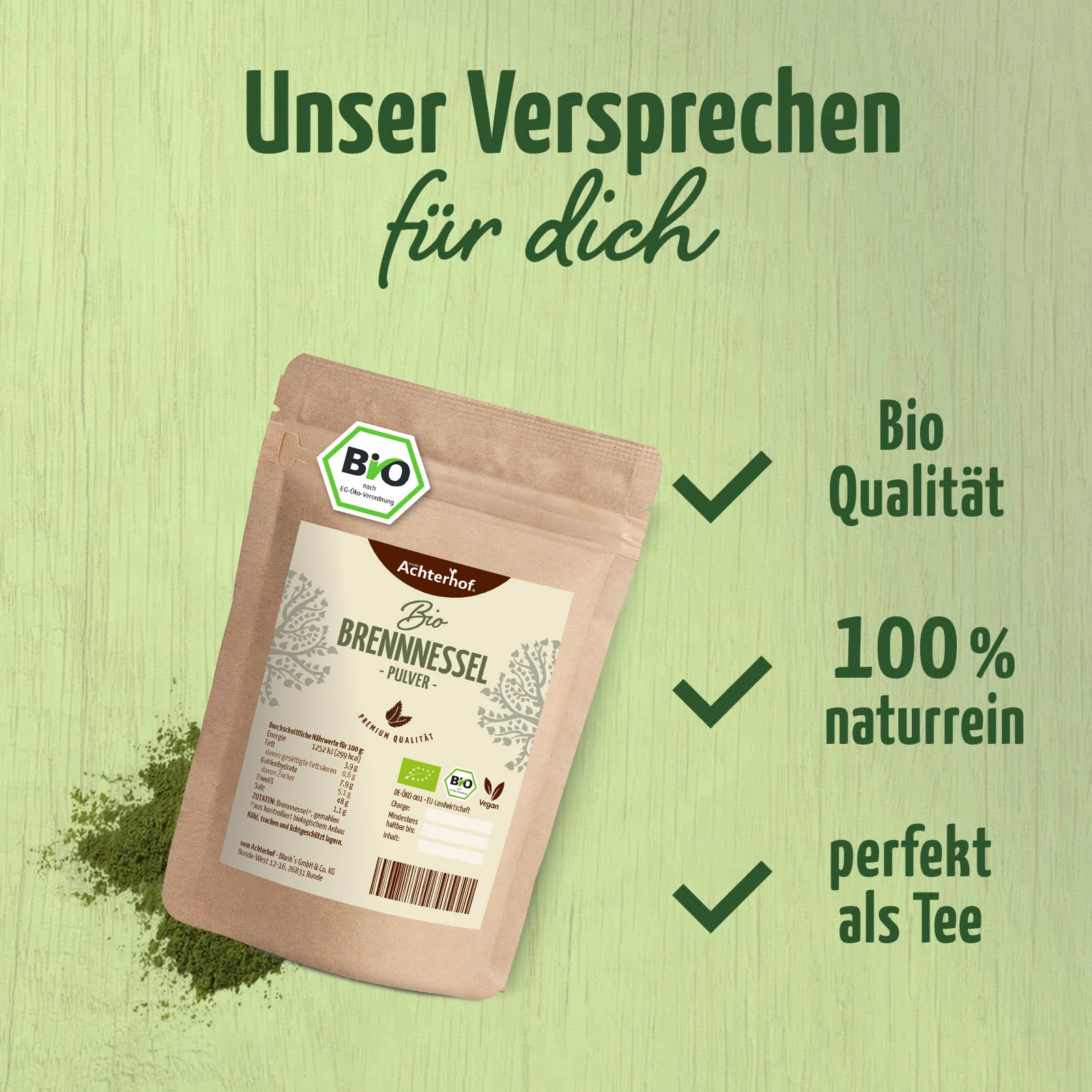 vom Achterhof BIO Brennnessel Pulver 250g - Image 3
